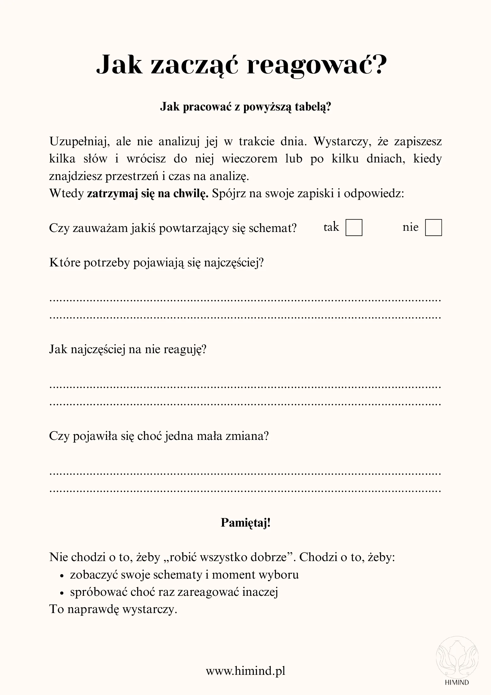 Zestaw Droga do siebie – Moje filary i Potrzeby - Instytut Psychoterapii i Rozwoju HiMind - podgląd 2
